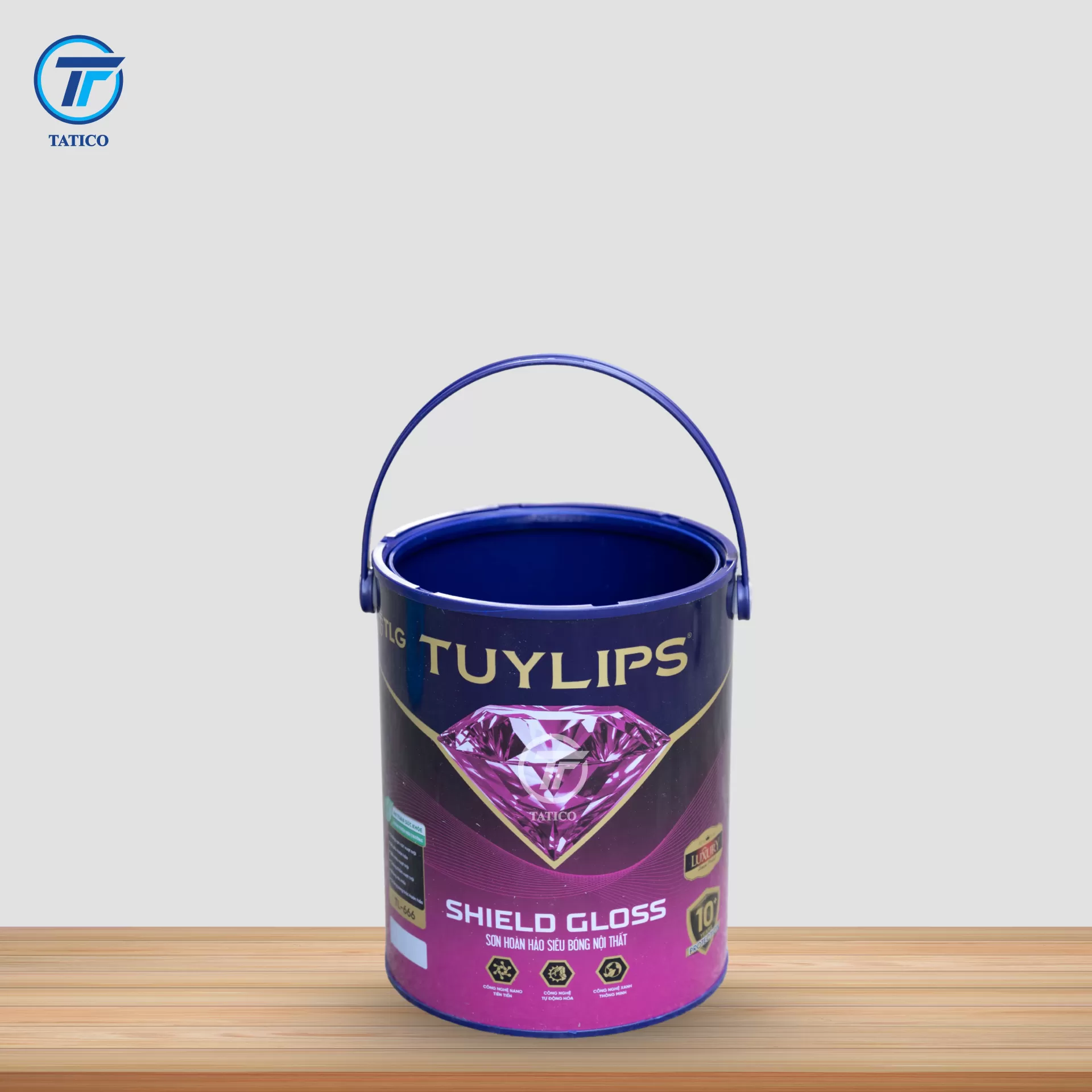 Thùng sơn 5L (mẫu độc quyền Tatico) - đối tác: sơn Tuylips